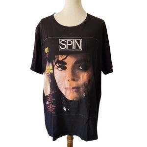 Vintage - Spin Magazine Michael Jackson Music Cover Tee Shirt‎